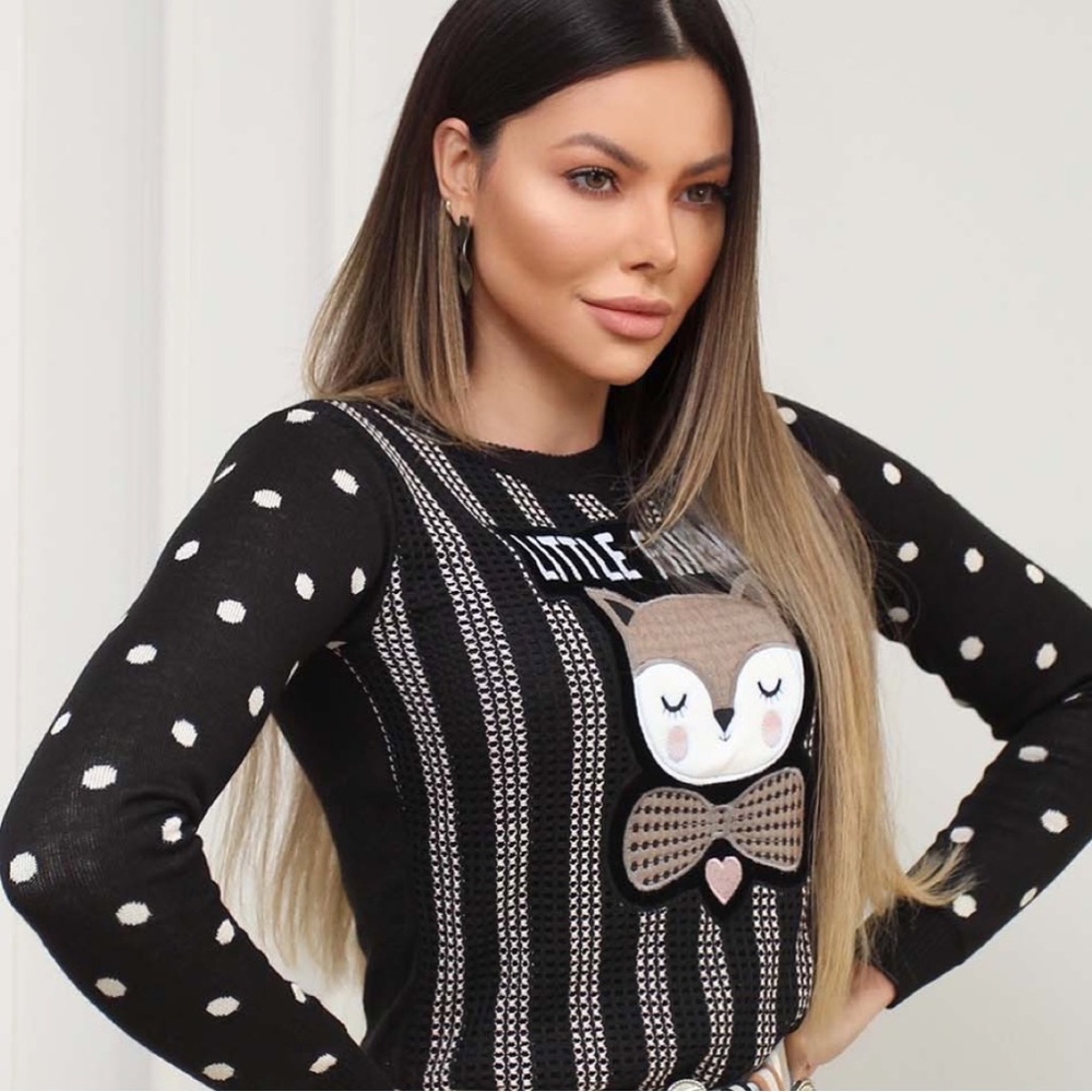 Embroidered Jacquard Sweater